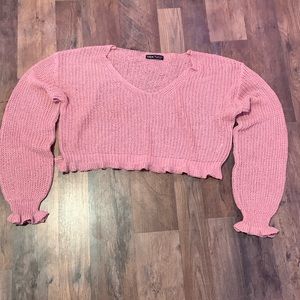 Pink Cropped Shein Sweater